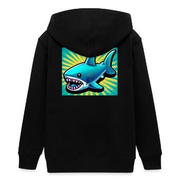 Hai - Teenager Organic Kapuzenjacke Mini Cultivator von Stanley/Stella - Schwarz - Hinten - AI Model Teenager Male light (155cm)