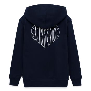 Sorrento, Sorrent Herz-Typo Logo Shirt - Teenager Organic Kapuzenjacke Mini Cultivator von Stanley/Stella - Navy - Hinten - AI Model Teenager Male light (155cm)