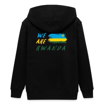 Wir sind Ruanda - Teenager Organic Kapuzenjacke Mini Cultivator von Stanley/Stella - Schwarz - Hinten - AI Model Teenager Male light (155cm)