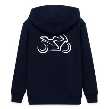 Motorcycle Lines Superbike - Illustration for Bikers - Teens Organic Zip-up Hoodie by Stanley/Stella - navy - Back - AI Model Teenager Male light (155cm)