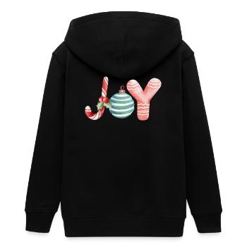 Joy Christmas Scripture Ornament - Teens Organic Zip-up Hoodie by Stanley/Stella - black - Back - AI Model Teenager Male light (155cm)