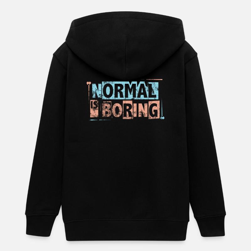 Normal is Boring - Pièces de puzzle de sensibilisation à l’autisme - Veste à capuche ado bio Stanley/Stella - noir