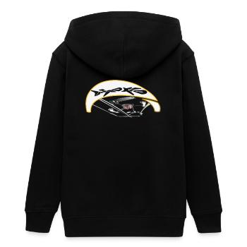 Aktiver Kiter mit dynamischer Flugbahn - Teenager Organic Kapuzenjacke Mini Cultivator von Stanley/Stella - Schwarz - Hinten - AI Model Teenager Male light (155cm)