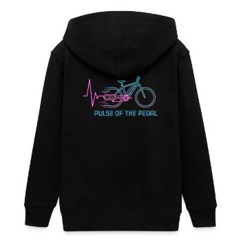 Neon Pulse Fahrradgrafik - Teenager Organic Kapuzenjacke Mini Cultivator von Stanley/Stella - Schwarz - Hinten - AI Model Teenager Male light (155cm)