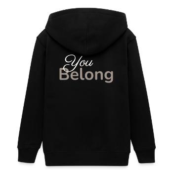You Belong Typografie Design minimalistisch taupe - Teenager Organic Kapuzenjacke Mini Cultivator von Stanley/Stella - Schwarz - Hinten - AI Model Teenager Male light (155cm)