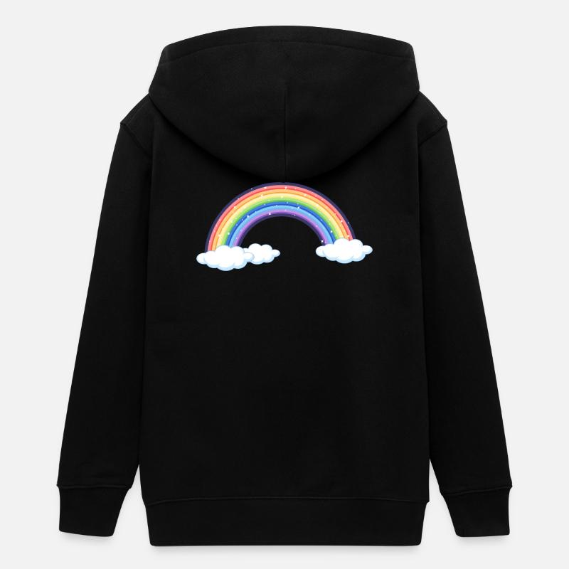 Arc-en-ciel vibrant sur les nuages - Veste à capuche ado bio Stanley/Stella - noir