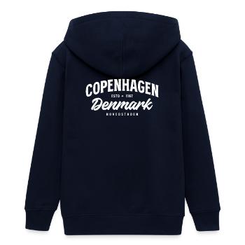 Logo de la Ville Vintage de Copenhague - Veste à capuche ado bio Stanley/Stella - marine - Dos - AI Model Teenager Male light (155cm)