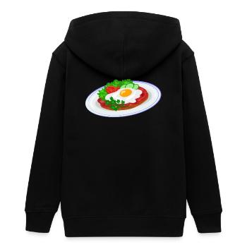 Traditional English breakfast - Teens Organic Zip-up Hoodie by Stanley/Stella - black - Back - AI Model Teenager Male light (155cm)