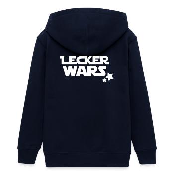 lecker wars - Teenager Organic Kapuzenjacke Mini Cultivator von Stanley/Stella - Navy - Hinten - AI Model Teenager Male light (155cm)
