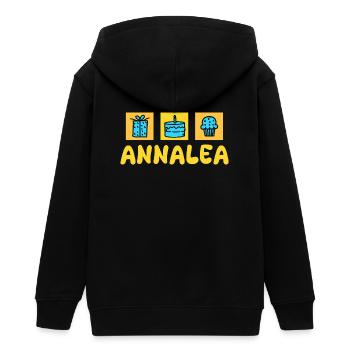 Gift for Annalea - Teens Organic Zip-up Hoodie by Stanley/Stella - black - Back - AI Model Teenager Male light (155cm)