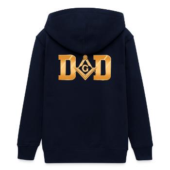 Illuminati Freimaurer - Teenager Organic Kapuzenjacke Mini Cultivator von Stanley/Stella - Navy - Hinten - AI Model Teenager Male light (155cm)