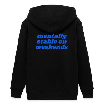 mentalement stable le week-end - Veste à capuche ado bio Stanley/Stella - noir - Dos - AI Model Teenager Male light (155cm)