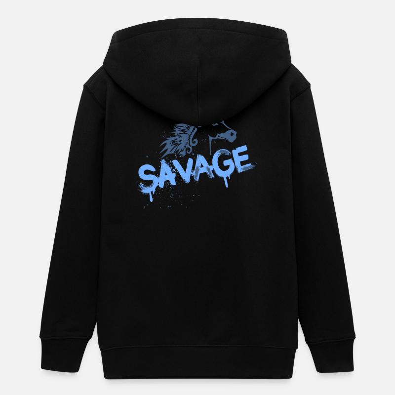 Conception de graffiti de cheval sauvage - Veste à capuche ado bio Stanley/Stella - noir