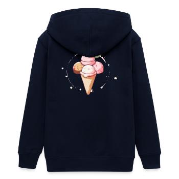 Crème glacée - Veste à capuche ado bio Stanley/Stella - marine - Dos - AI Model Teenager Male light (155cm)
