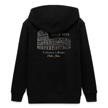 Colosseo Rom La Dolce Vita - Teenager Organic Kapuzenjacke Mini Cultivator von Stanley/Stella - Schwarz - Hinten - AI Model Teenager Male light (155cm)