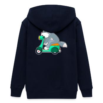 Katze Motorroller - Teenager Organic Kapuzenjacke Mini Cultivator von Stanley/Stella - Navy - Hinten - AI Model Teenager Male light (155cm)