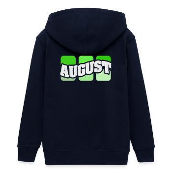 Name August - Teenager Organic Kapuzenjacke Mini Cultivator von Stanley/Stella - Navy - Hinten - AI Model Teenager Male light (155cm)