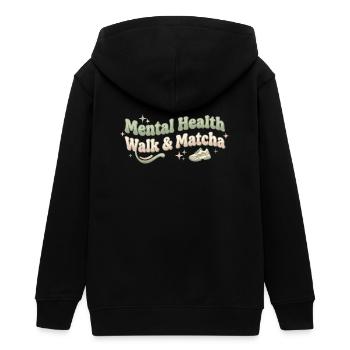 Matcha Walk Tee Spaziergang Trend Grüntee - Teenager Organic Kapuzenjacke Mini Cultivator von Stanley/Stella - Schwarz - Hinten - AI Model Teenager Male light (155cm)