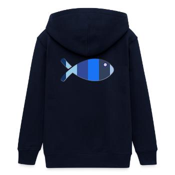 POISSON - Veste à capuche ado bio Stanley/Stella - marine - Dos - AI Model Teenager Male light (155cm)