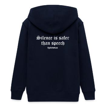 Schweigen über Sprache Epiktet - Teenager Organic Kapuzenjacke Mini Cultivator von Stanley/Stella - Navy - Hinten - AI Model Teenager Male light (155cm)