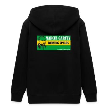 Garvey Burning Spear T-Shirt - Teens Organic Zip-up Hoodie by Stanley/Stella - black - Back - AI Model Teenager Male light (155cm)
