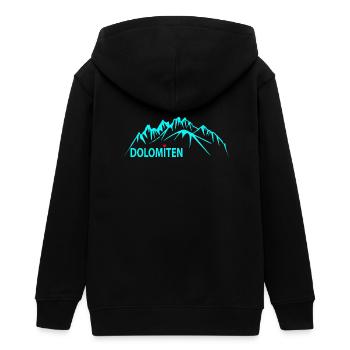 Dolomites Mountain Panorama Illustration - Teens Organic Zip-up Hoodie by Stanley/Stella - black - Back - AI Model Teenager Male light (155cm)