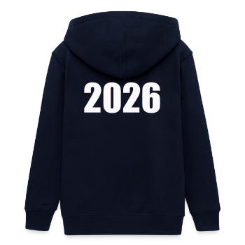 2026 - Teenager Organic Kapuzenjacke Mini Cultivator von Stanley/Stella - Navy - Hinten - AI Model Teenager Male light (155cm)