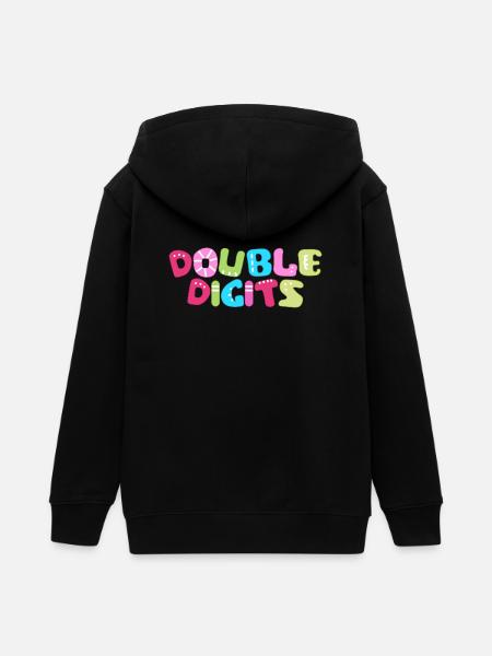 Doppelte Ziffern: Bunte Bubble-Ziffern - Teenager Organic Kapuzenjacke Mini Cultivator von Stanley/Stella - Schwarz