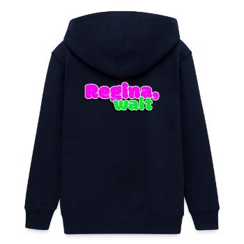 Queen, Wait - Teens Organic Zip-up Hoodie by Stanley/Stella - navy - Back - AI Model Teenager Male light (155cm)