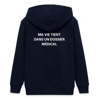 Mein Leben passt in eine medizinische Akte - Teenager Organic Kapuzenjacke Mini Cultivator von Stanley/Stella - Navy - Hinten - AI Model Teenager Male light (155cm)