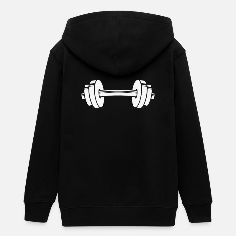 Dumbbell icon - Teens Organic Zip-up Hoodie by Stanley/Stella - black