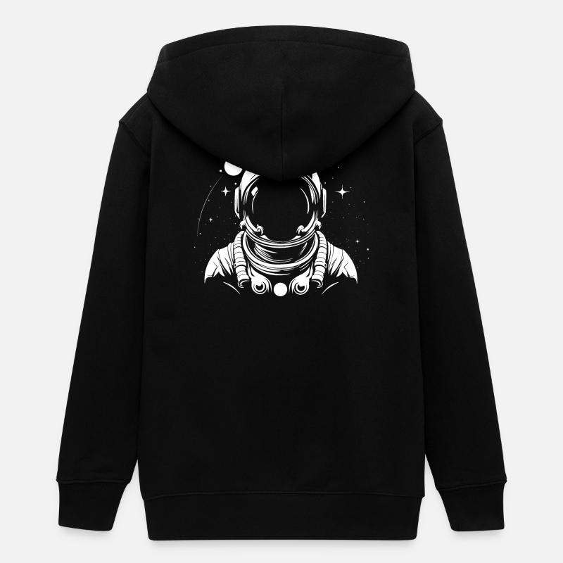 Astronaute Noir et Blanc - Veste à capuche ado bio Stanley/Stella - noir
