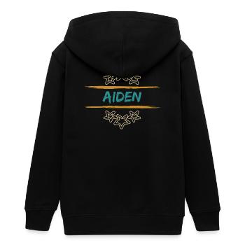 Aiden als Aiden - Teenager Organic Kapuzenjacke Mini Cultivator von Stanley/Stella - Schwarz - Hinten - AI Model Teenager Male light (155cm)
