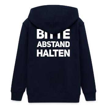 Bitte Abstand Halten Corona Krise Hinweis - Teenager Organic Kapuzenjacke Mini Cultivator von Stanley/Stella - Navy - Hinten - AI Model Teenager Male light (155cm)
