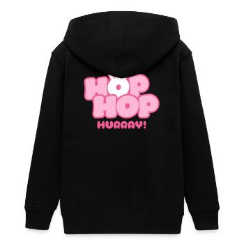 Hop Hop Hurray | Süßes Hasen Spruch Motiv - Teenager Organic Kapuzenjacke Mini Cultivator von Stanley/Stella - Schwarz - Hinten - AI Model Teenager Male light (155cm)