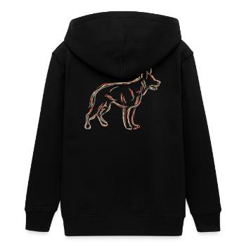 Schäferhund Zeichnung - Teenager Organic Kapuzenjacke Mini Cultivator von Stanley/Stella - Schwarz - Hinten - AI Model Teenager Male light (155cm)