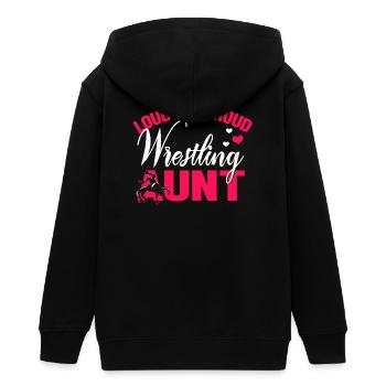 Loud and Proud Wrestling Hunt - Teens Organic Zip-up Hoodie by Stanley/Stella - black - Back - AI Model Teenager Male light (155cm)