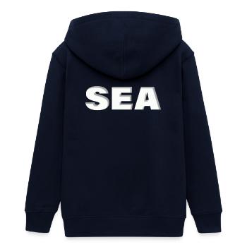 Mer - Veste à capuche ado bio Stanley/Stella - marine - Dos - AI Model Teenager Male light (155cm)