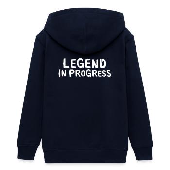 Legend in Progress - dictons amusants - Veste à capuche ado bio Stanley/Stella - marine - Dos - AI Model Teenager Male light (155cm)