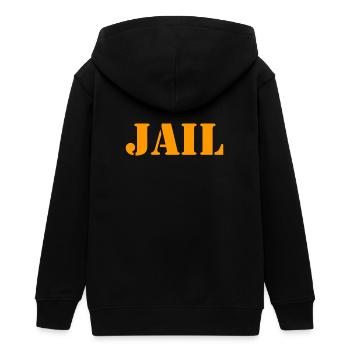 County Jail - Gefängnis - Knast - Gefangener - Teenager Organic Kapuzenjacke Mini Cultivator von Stanley/Stella - Schwarz - Hinten - AI Model Teenager Male light (155cm)