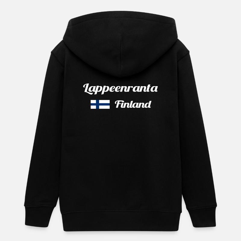 Lappeenranta, Finlande- Imprimés élégants - Veste à capuche ado bio Stanley/Stella - noir
