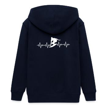 Surfer Surfen EKG Herzschlag - Teenager Organic Kapuzenjacke Mini Cultivator von Stanley/Stella - Navy - Hinten - AI Model Teenager Male light (155cm)