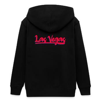 Las Vegas Neon Script - Teens Organic Zip-up Hoodie by Stanley/Stella - black - Back - AI Model Teenager Male light (155cm)