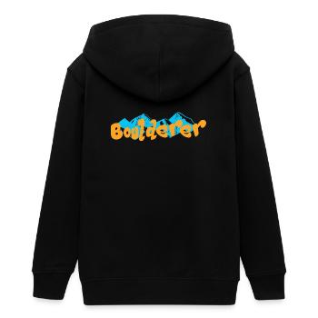 Bouldern Boulderer - Teenager Organic Kapuzenjacke Mini Cultivator von Stanley/Stella - Schwarz - Hinten - AI Model Teenager Male light (155cm)