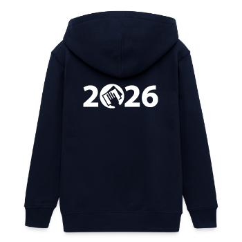 Spring Cleaning 2026, Annual Cleaning 2026, Plaster 2026 - Teens Organic Zip-up Hoodie by Stanley/Stella - navy - Back - AI Model Teenager Male light (155cm)