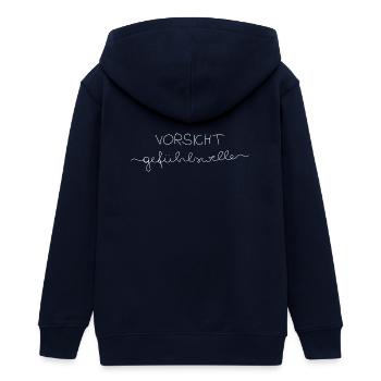 Vorsicht Gefühlswellen - Teenager Organic Kapuzenjacke Mini Cultivator von Stanley/Stella - Navy - Hinten - AI Model Teenager Male light (155cm)
