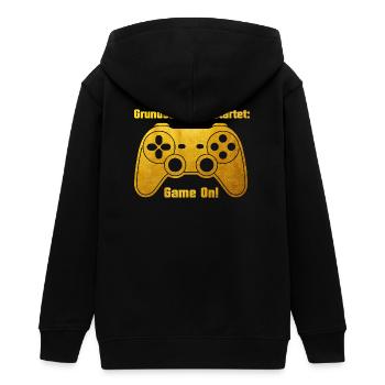 Einschulung - Game on - Spielkonsole - goldfarben - Teenager Organic Kapuzenjacke Mini Cultivator von Stanley/Stella - Schwarz - Hinten - AI Model Teenager Male light (155cm)