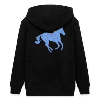 Cheval au galop - Veste à capuche ado bio Stanley/Stella - noir - Dos - AI Model Teenager Male light (155cm)