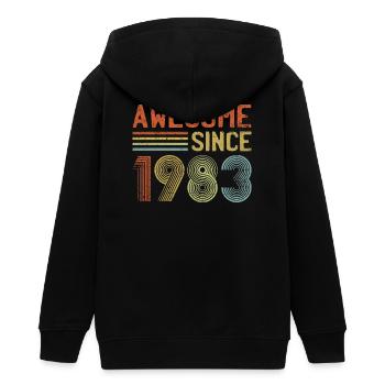 Jahrgang 1983 Retro Textdesign - Teenager Organic Kapuzenjacke Mini Cultivator von Stanley/Stella - Schwarz - Hinten - AI Model Teenager Male light (155cm)