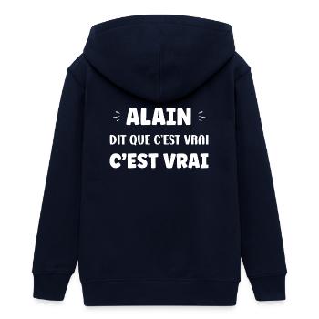Wenn Alain sagt, dass es wahr ist - Teenager Organic Kapuzenjacke Mini Cultivator von Stanley/Stella - Navy - Hinten - AI Model Teenager Male light (155cm)